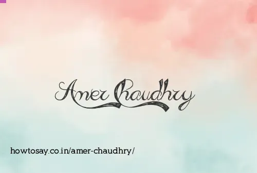 Amer Chaudhry