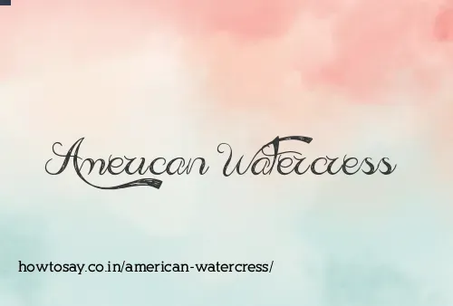 American Watercress