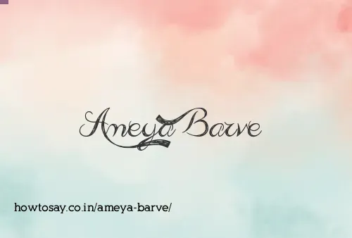 Ameya Barve