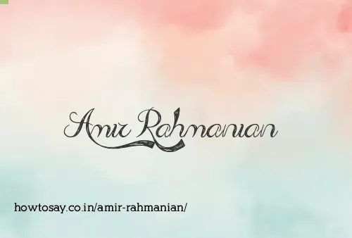 Amir Rahmanian