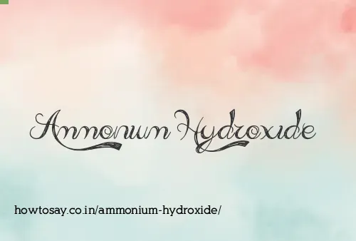 Ammonium Hydroxide