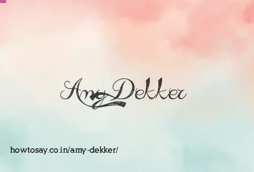 Amy Dekker