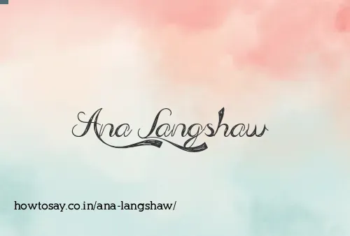 Ana Langshaw