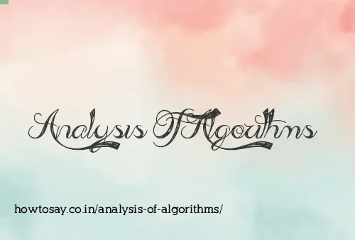Analysis Of Algorithms