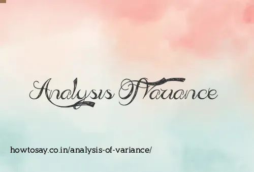 Analysis Of Variance