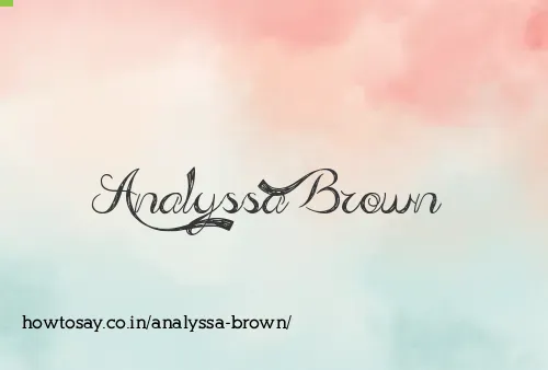 Analyssa Brown