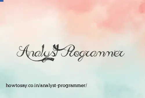 Analyst Programmer