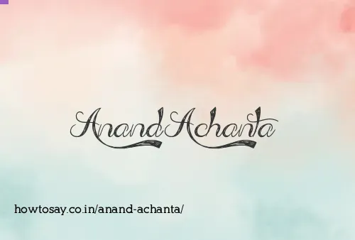 Anand Achanta