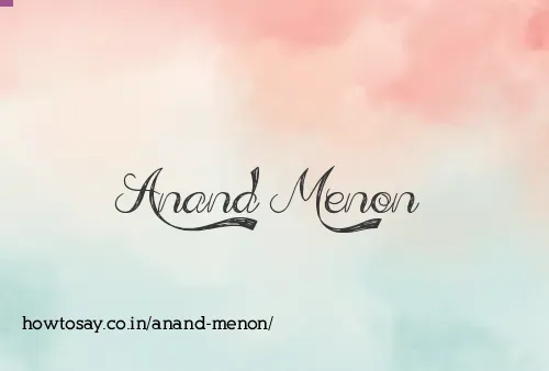 Anand Menon