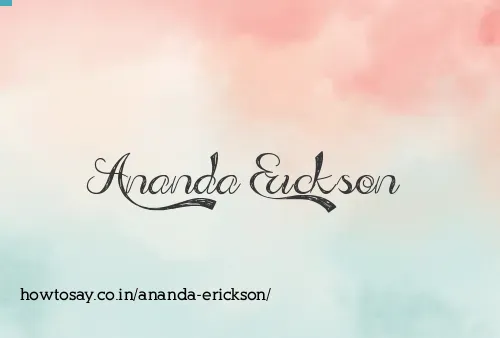 Ananda Erickson