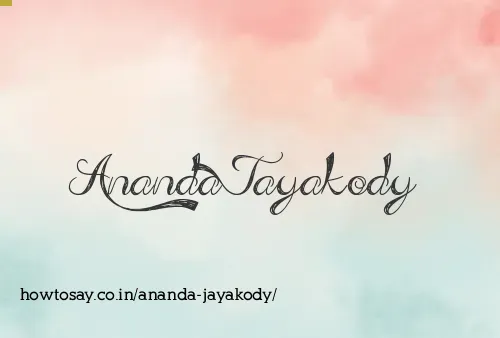 Ananda Jayakody