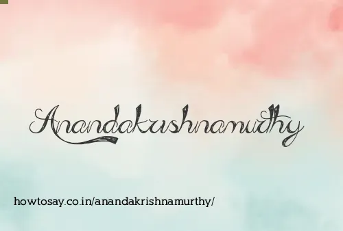 Anandakrishnamurthy