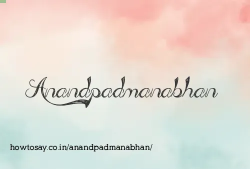 Anandpadmanabhan