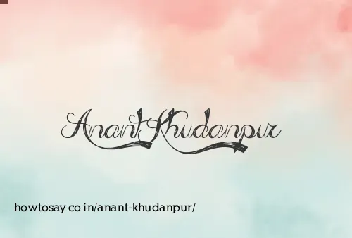Anant Khudanpur