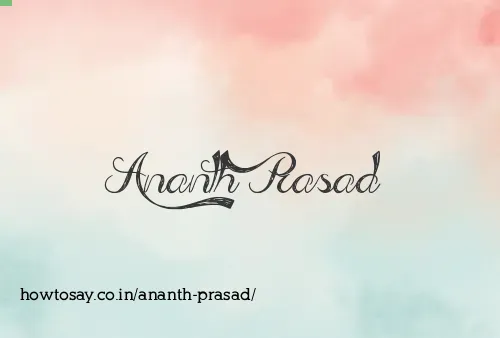 Ananth Prasad