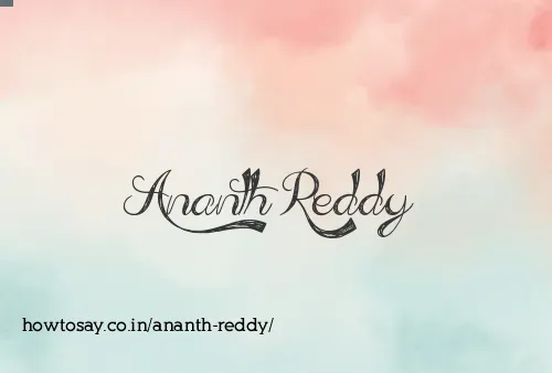 Ananth Reddy