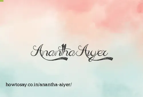 Anantha Aiyer