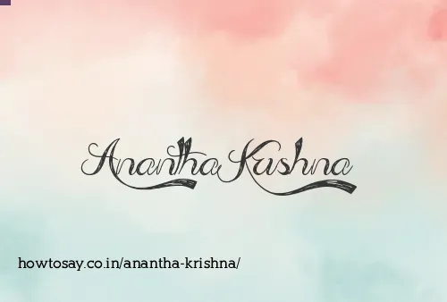 Anantha Krishna