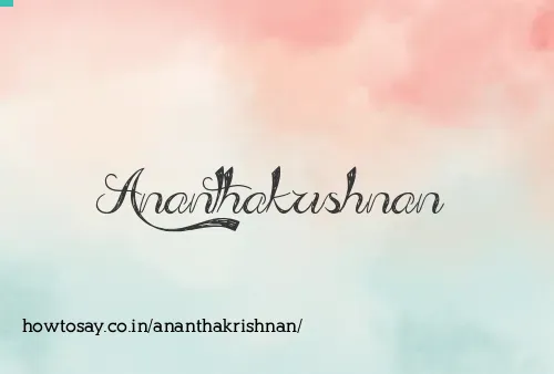 Ananthakrishnan