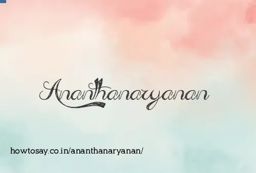 Ananthanaryanan