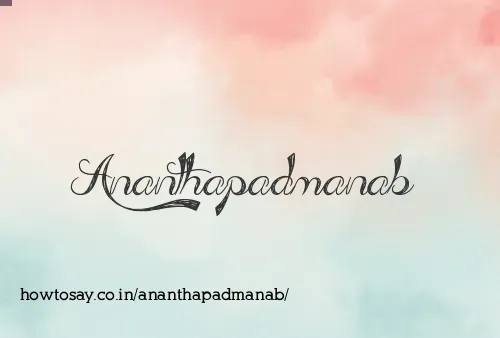 Ananthapadmanab