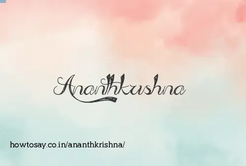 Ananthkrishna