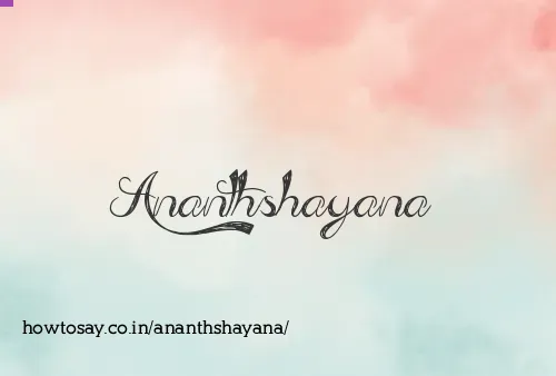 Ananthshayana