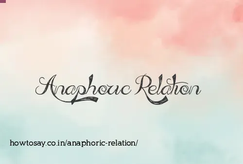 Anaphoric Relation