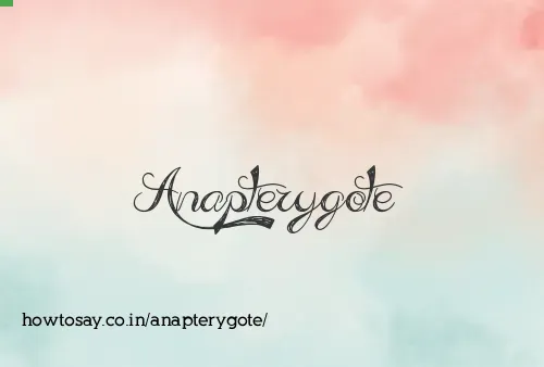 Anapterygote