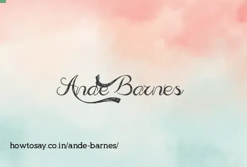 Ande Barnes