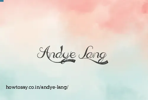 Andye Lang