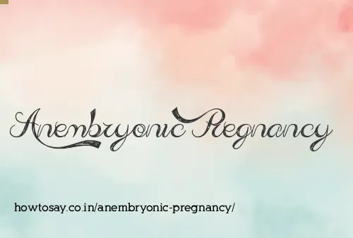 Anembryonic Pregnancy