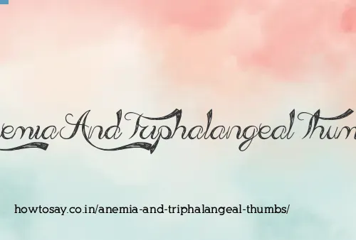 Anemia And Triphalangeal Thumbs