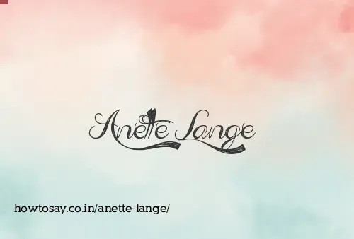 Anette Lange