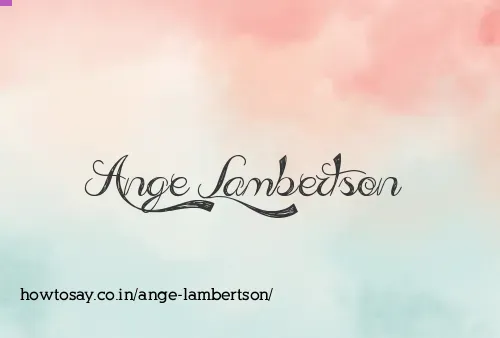 Ange Lambertson