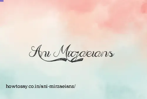 Ani Mirzaeians