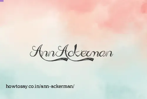 Ann Ackerman