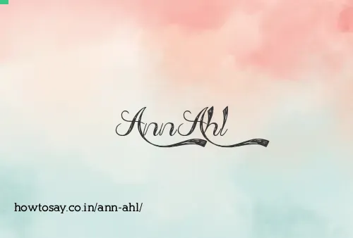 Ann Ahl