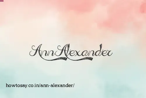 Ann Alexander