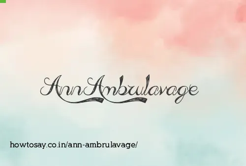 Ann Ambrulavage