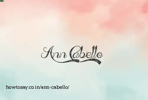 Ann Cabello