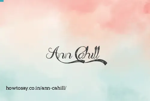 Ann Cahill