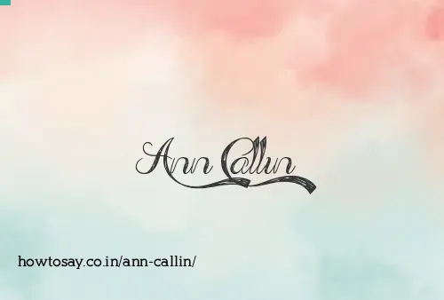 Ann Callin
