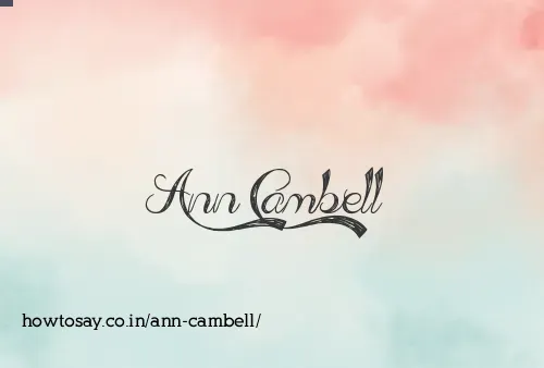 Ann Cambell