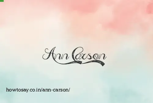 Ann Carson