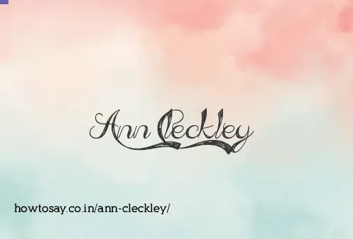 Ann Cleckley
