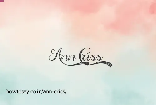 Ann Criss