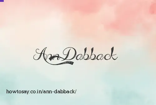 Ann Dabback