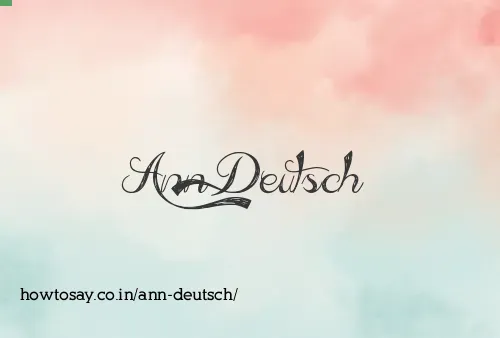 Ann Deutsch