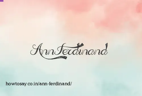 Ann Ferdinand